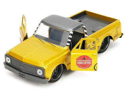 1972 Chevrolet Cheyenne Pickup Truck Gold Metallic with Gray Top "Wall-E" (2008) Movie "Hollywood Rides" Series 1/32 Diecast Model Car