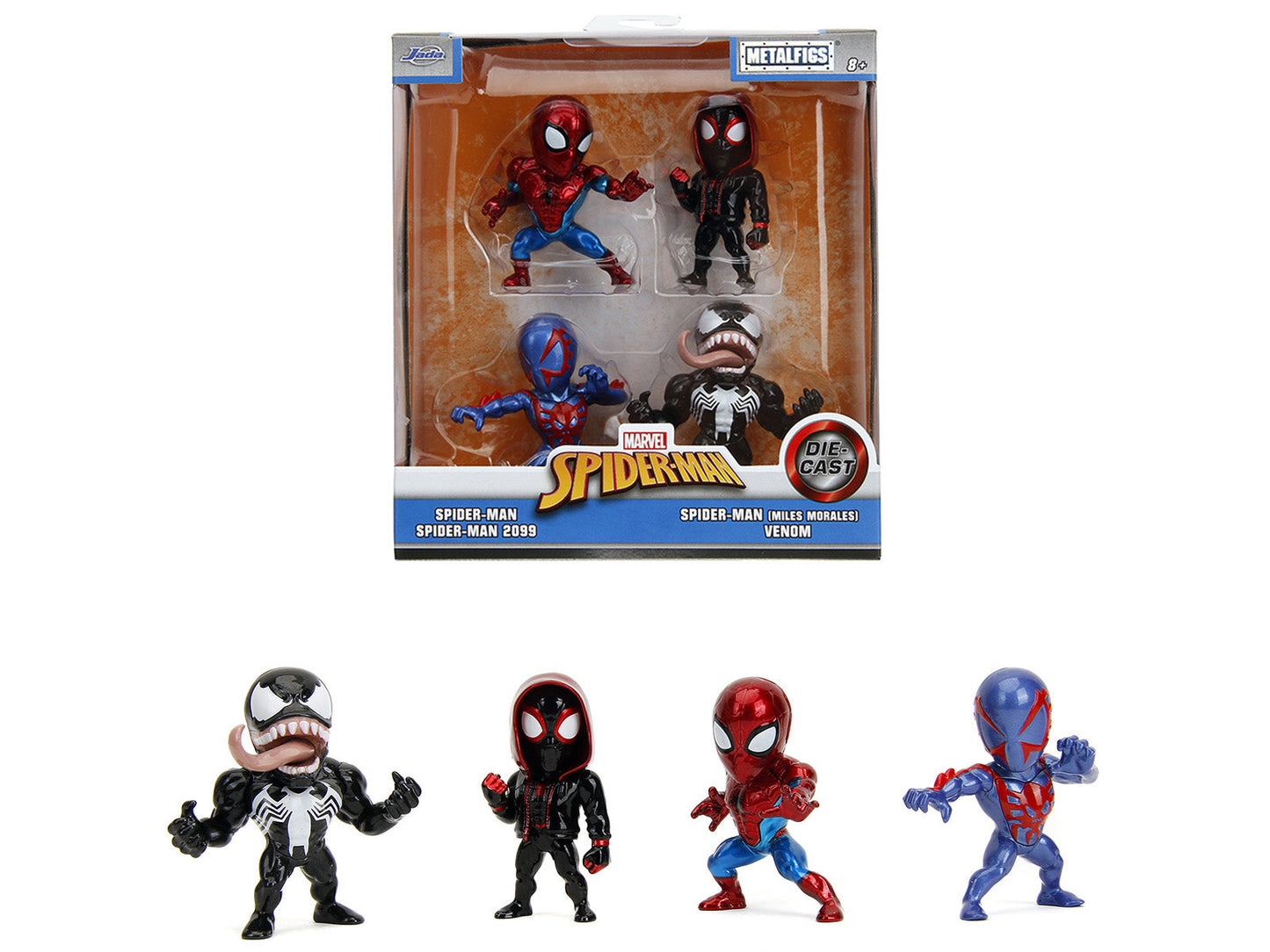 Set of 4 Diecast Figures "Spider-Man" Wave 4 "Metalfigs" Series Diecast Models