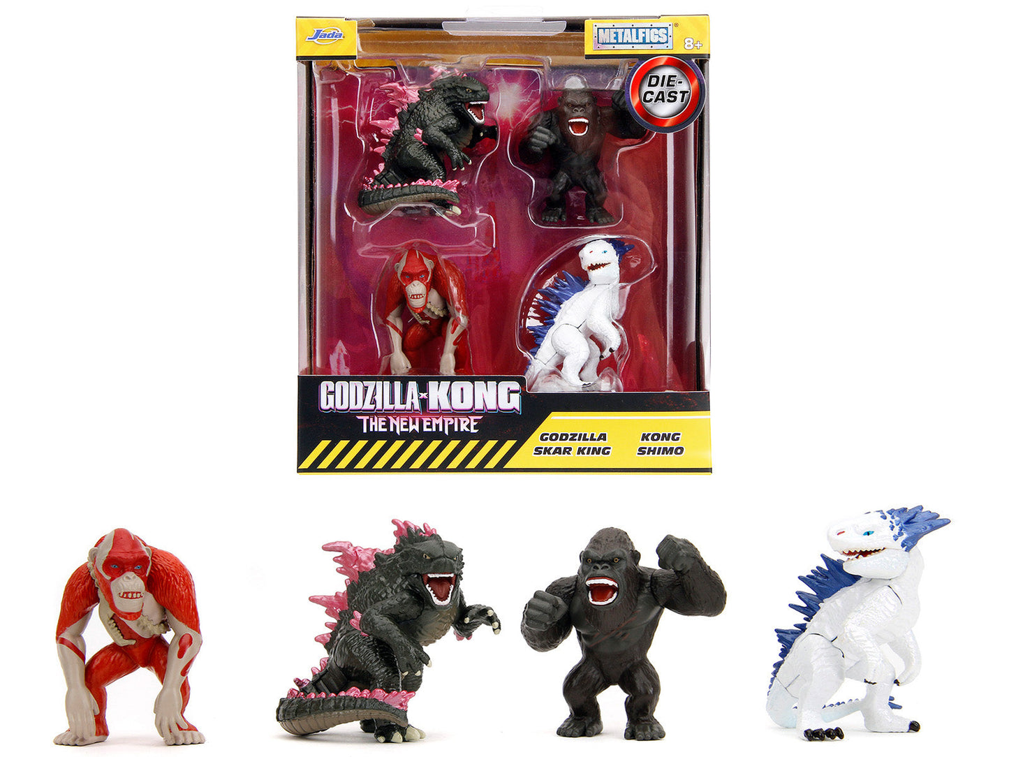 Set of 4 Diecast Figures "Godzilla x Kong: The New Empire" (2024) Movie "Metalfigs" Series Diecast Models