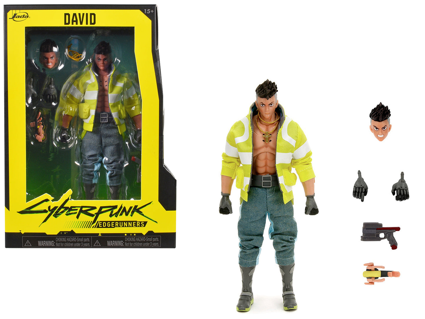 David Martinez 6" Moveable Figure with Accessories and Alternate Head and Hands "Cyberpunk: Edgerunners" (2022) TV Series Model