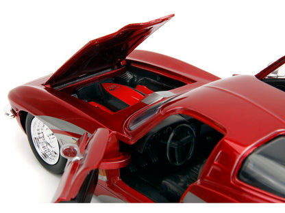 1963 Chevrolet Corvette Stingray Red Metallic with Silver Graphics "Bigtime Muscle" Series 1/24 Diecast Model Car
