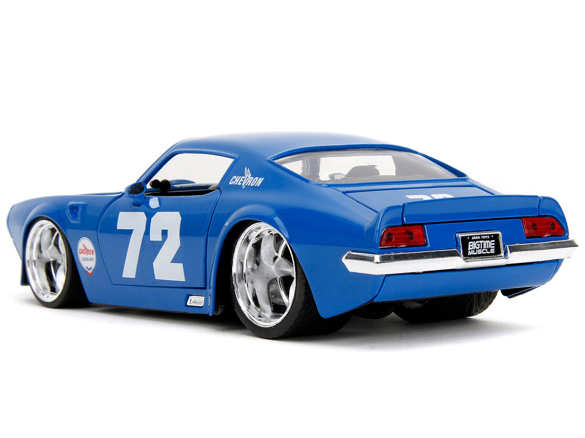1972 Pontiac Firebird #72 Blue with White Stripe "Chevron" "Bigtime Muscle" Series 1/24 Diecast Model Car