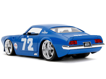 1972 Pontiac Firebird #72 Blue with White Stripe "Chevron" "Bigtime Muscle" Series 1/24 Diecast Model Car