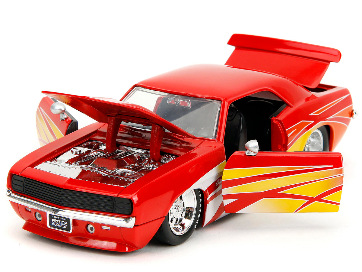 1969 Chevrolet Camaro Red with Graphics "BigTime Muscle" Series 1/24 Diecast Model Car
