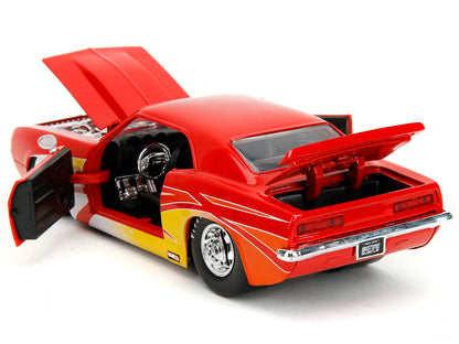 1969 Chevrolet Camaro Red with Graphics "BigTime Muscle" Series 1/24 Diecast Model Car