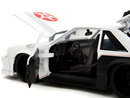 1989 Ford Mustang GT "Texaco" White and Matt Black with Graphics "Bigtime Muscle" Series 1/24 Diecast Model Car