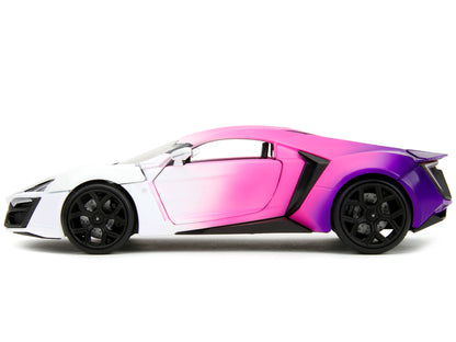 Lykan Hypersport White Pink and Purple Gradient "Pink Slips" Series 1/24 Diecast Model Car
