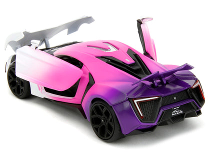 Lykan Hypersport White Pink and Purple Gradient "Pink Slips" Series 1/24 Diecast Model Car