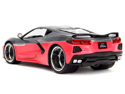 2020 Chevrolet Corvette Gray Metallic and Pink "Pink Slips" Series 1/24 Diecast Model Car