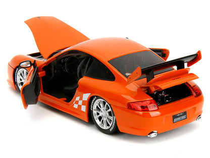 Porsche 911 GT3 RS (996) #008 "Bridgestone" Orange Metallic with White Graphics "Hyper-Spec" Series 1/24 Diecast Model Car