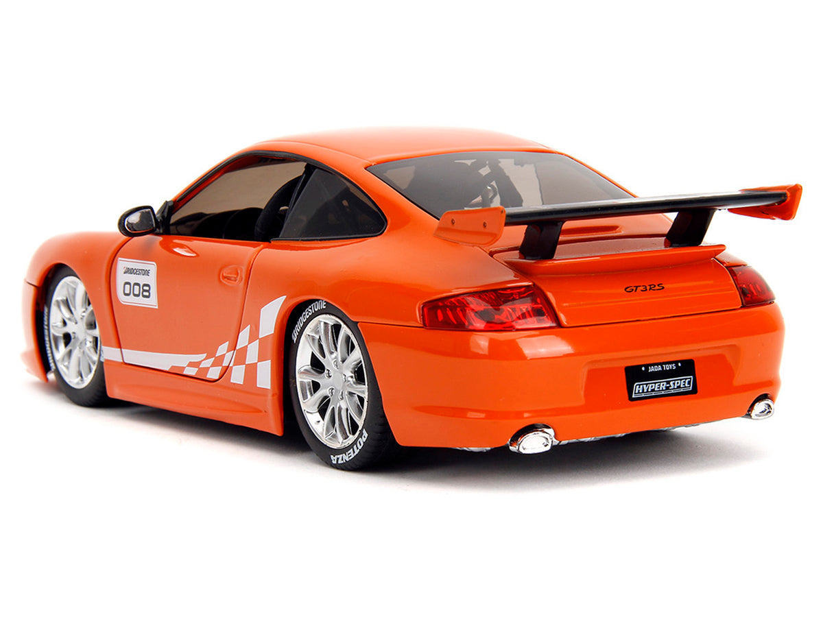 Porsche 911 GT3 RS (996) #008 "Bridgestone" Orange Metallic with White Graphics "Hyper-Spec" Series 1/24 Diecast Model Car