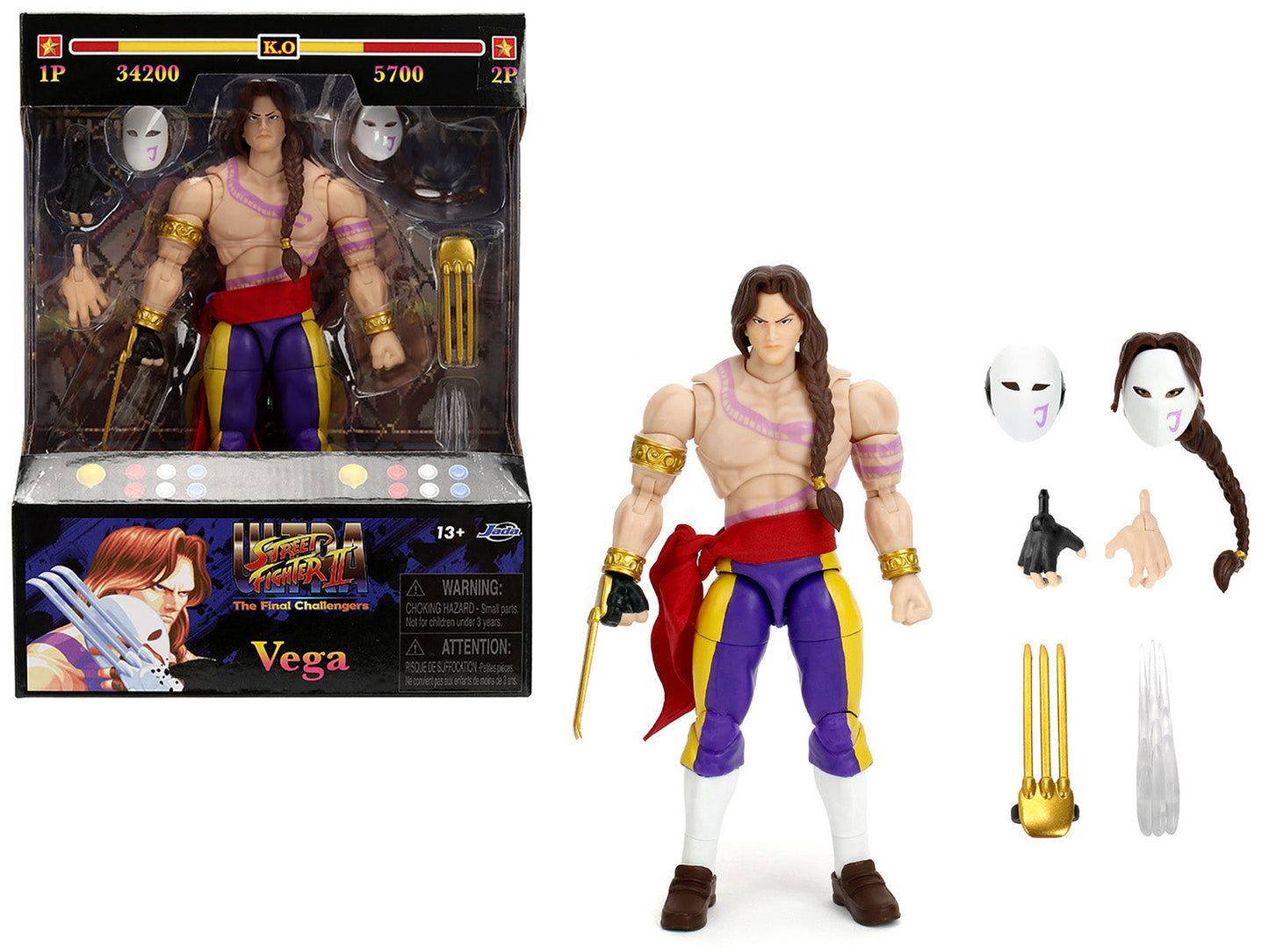Vega 6" Moveable Figure with Alternate Head and Limbs "Ultra Street Fighter II: The Final Challengers" (2017) Video Game Model