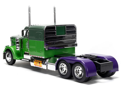 1992 Peterbilt 379 Truck Tractor Green Two-Tone and Purple "The Incredible Hulk" "Marvel Avengers" Series Diecast Model
