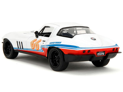 1966 Chevrolet Corvette #66 "Racing Spirit" White with Graphics "Bigtime Muscle" Series 1/24 Diecast Model Car