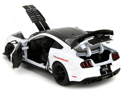 2020 Ford Mustang Shelby GT500 #65 White with Black Top and Stripes "Ford Performance" "Bigtime Muscle" Series 1/24 Diecast Model Car