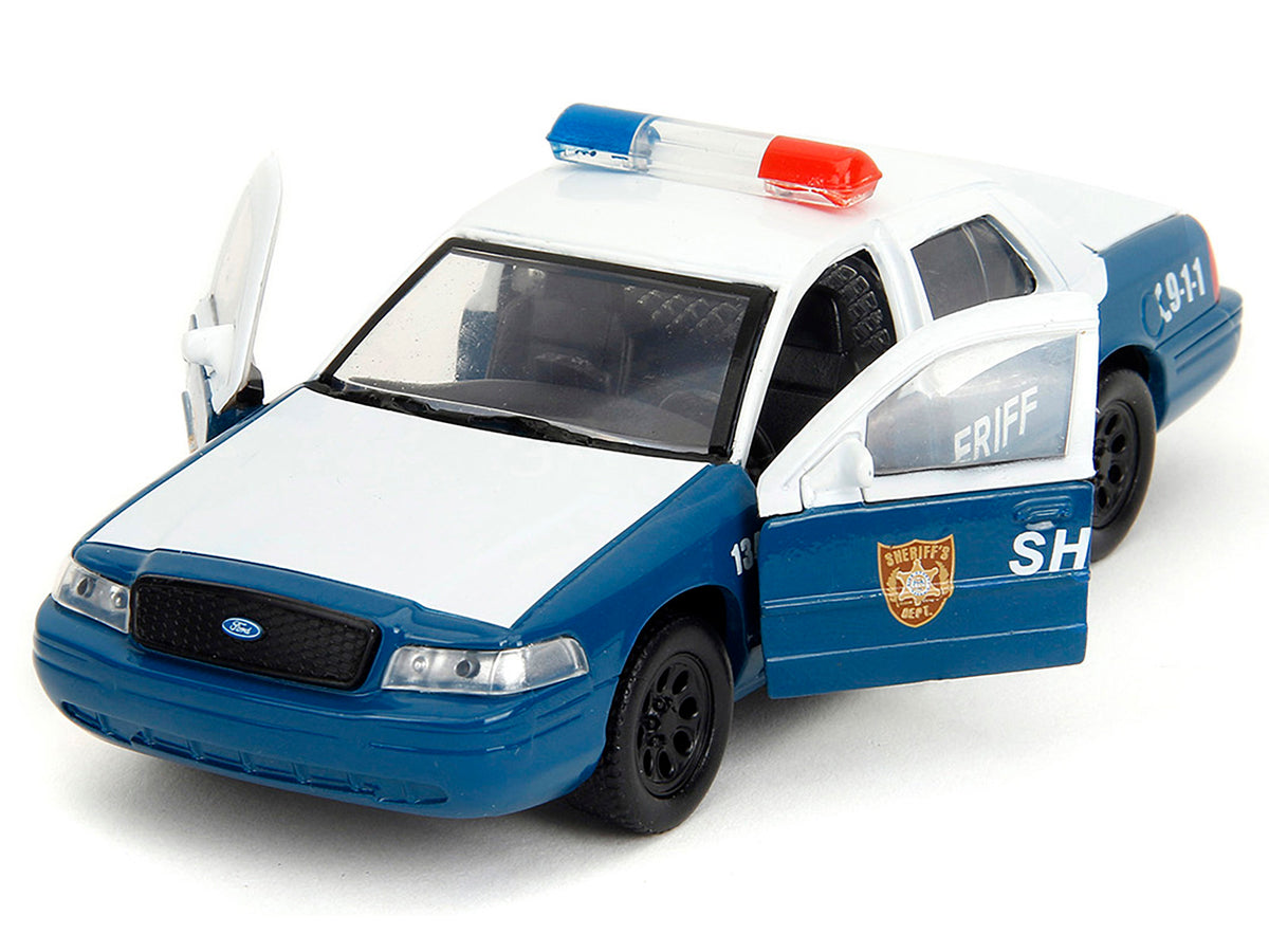 Rick Grimes' Ford Crown Victoria "Sheriff" Blue and White "The Walking Dead" (2010-2022) TV Series "Hollywood Rides" Series 1/32 Diecast Model Car