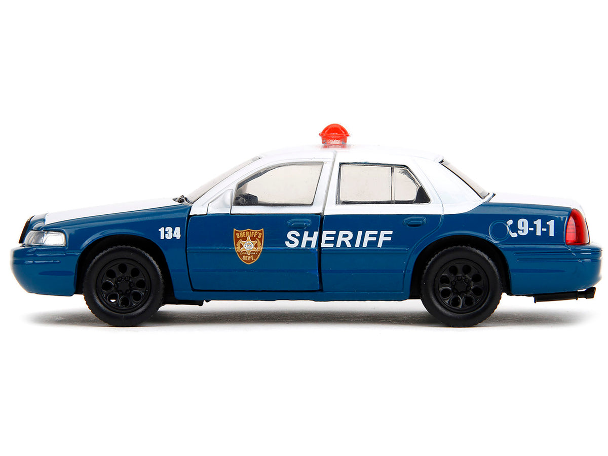 Rick Grimes' Ford Crown Victoria "Sheriff" Blue and White "The Walking Dead" (2010-2022) TV Series "Hollywood Rides" Series 1/32 Diecast Model Car