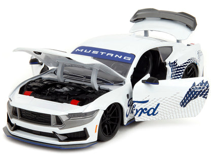 2024 Ford Mustang Dark Horse White with "Mustang Horse Graphics" "Bigtime Muscle" Series 1/24 Diecast Model Car