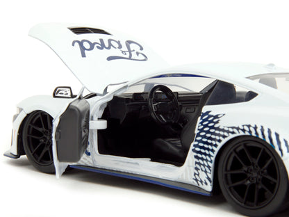 2024 Ford Mustang Dark Horse White with "Mustang Horse Graphics" "Bigtime Muscle" Series 1/24 Diecast Model Car