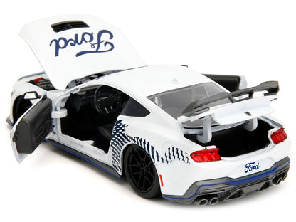 2024 Ford Mustang Dark Horse White with "Mustang Horse Graphics" "Bigtime Muscle" Series 1/24 Diecast Model Car