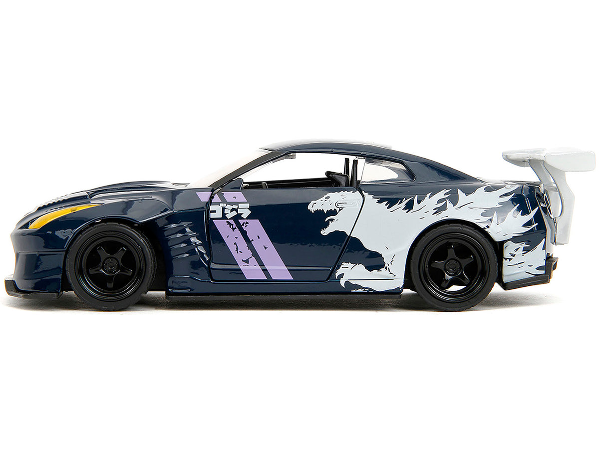 2009 Nissan GT-R (R35) Ben Sopra Dark Blue with Graphics "Godzilla" "Hollywood Rides" Series 1/32 Diecast Model Car