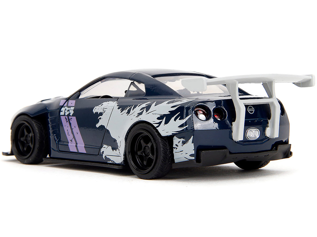 2009 Nissan GT-R (R35) Ben Sopra Dark Blue with Graphics "Godzilla" "Hollywood Rides" Series 1/32 Diecast Model Car