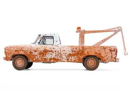1973 Ford F-100 Tow Truck White (Weathered) "Blue Collar Collection" Series 14 1/64 Diecast Model Car