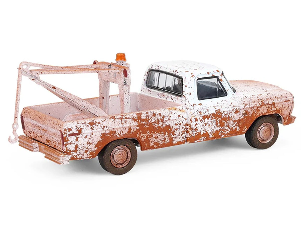 1973 Ford F-100 Tow Truck White (Weathered) "Blue Collar Collection" Series 14 1/64 Diecast Model Car