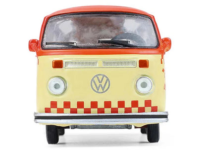 1975 Volkswagen Type 2 Van "Bubbie Burgers Food Truck" Orange and Cream "Blue Collar Collection" Series 14 1/64 Diecast Model Car
