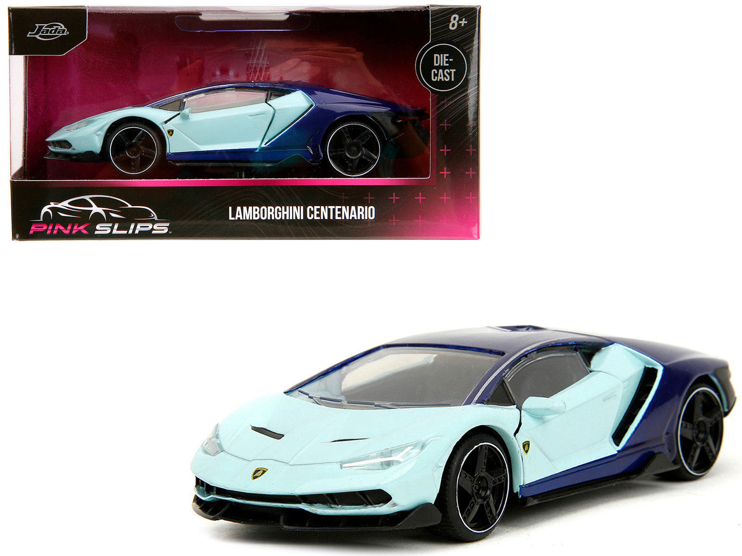 Lamborghini Centenario Light Blue and Purple "Pink Slips" Series 1/32 Diecast Model Car