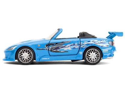 2001 Honda S2000 Convertible Blue with Graphics "Fast & Furious Remix - 25th Anniversary" Series  1/32 Diecast Model Car