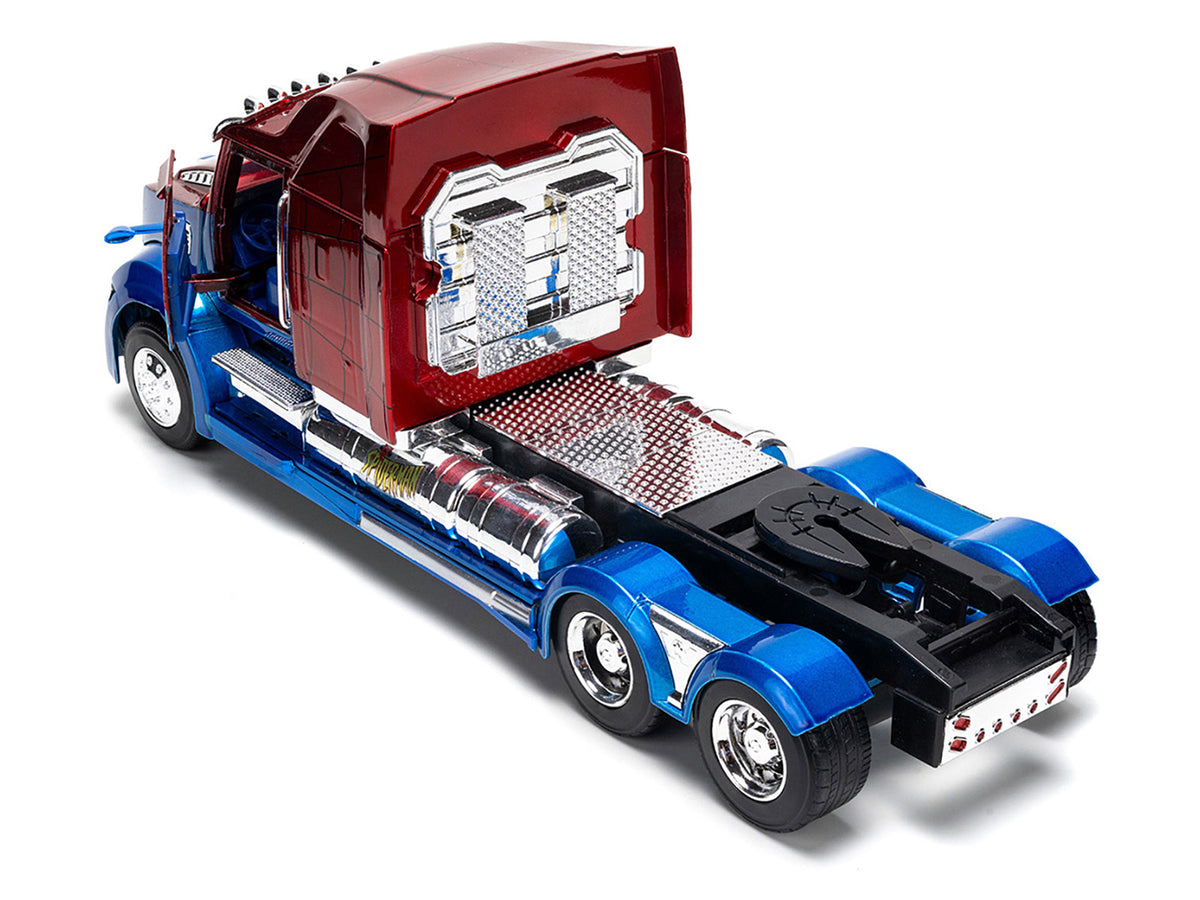 Western Star 57X Truck Tractor "Spider-Man" Blue and Red Metallic "Hollywood Rides" Series 1/24 Diecast Model