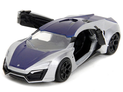 Lykan Hypersport Silver Metallic and Purple "Pink Slips" Series 1/32 Diecast Model Car