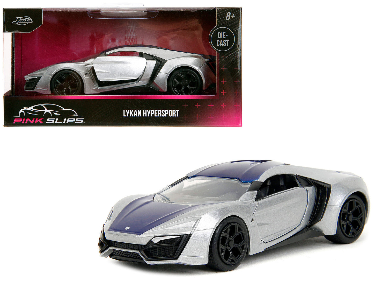 Lykan Hypersport Silver Metallic and Purple "Pink Slips" Series 1/32 Diecast Model Car