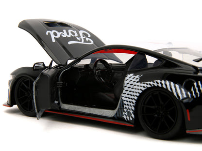 2024 Ford Mustang Dark Horse Black with White Top and "Mustang Horse Graphics" "Bigtime Muscle" Series 1/24 Diecast Model Car