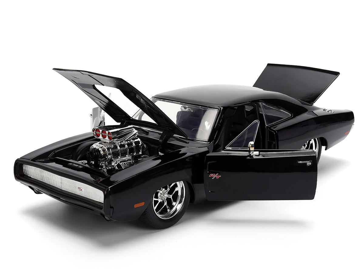 1970 Dodge Charger R/T Black "Furious 7" (2015) Movie "Fast & Furious" Series 1/24 Diecast Model Car