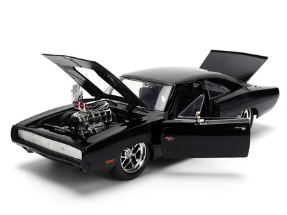 1970 Dodge Charger R/T Black "Furious 7" (2015) Movie "Fast & Furious" Series 1/24 Diecast Model Car
