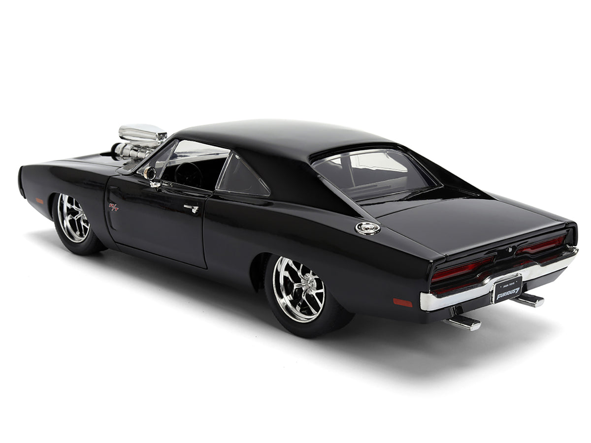 1970 Dodge Charger R/T Black "Furious 7" (2015) Movie "Fast & Furious" Series 1/24 Diecast Model Car