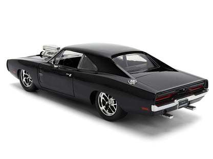 1970 Dodge Charger R/T Black "Furious 7" (2015) Movie "Fast & Furious" Series 1/24 Diecast Model Car