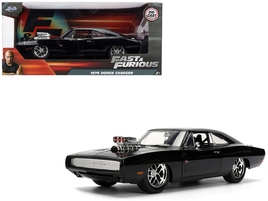 1970 Dodge Charger R/T Black "Furious 7" (2015) Movie "Fast & Furious" Series 1/24 Diecast Model Car