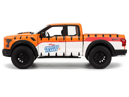 2017 Ford F-150 Raptor Pickup Truck "Frosted Flakes" Orange with Graphics and Tony the Tiger Diecast Figure "Hollywood Rides" Series 1/24 Diecast Model Car