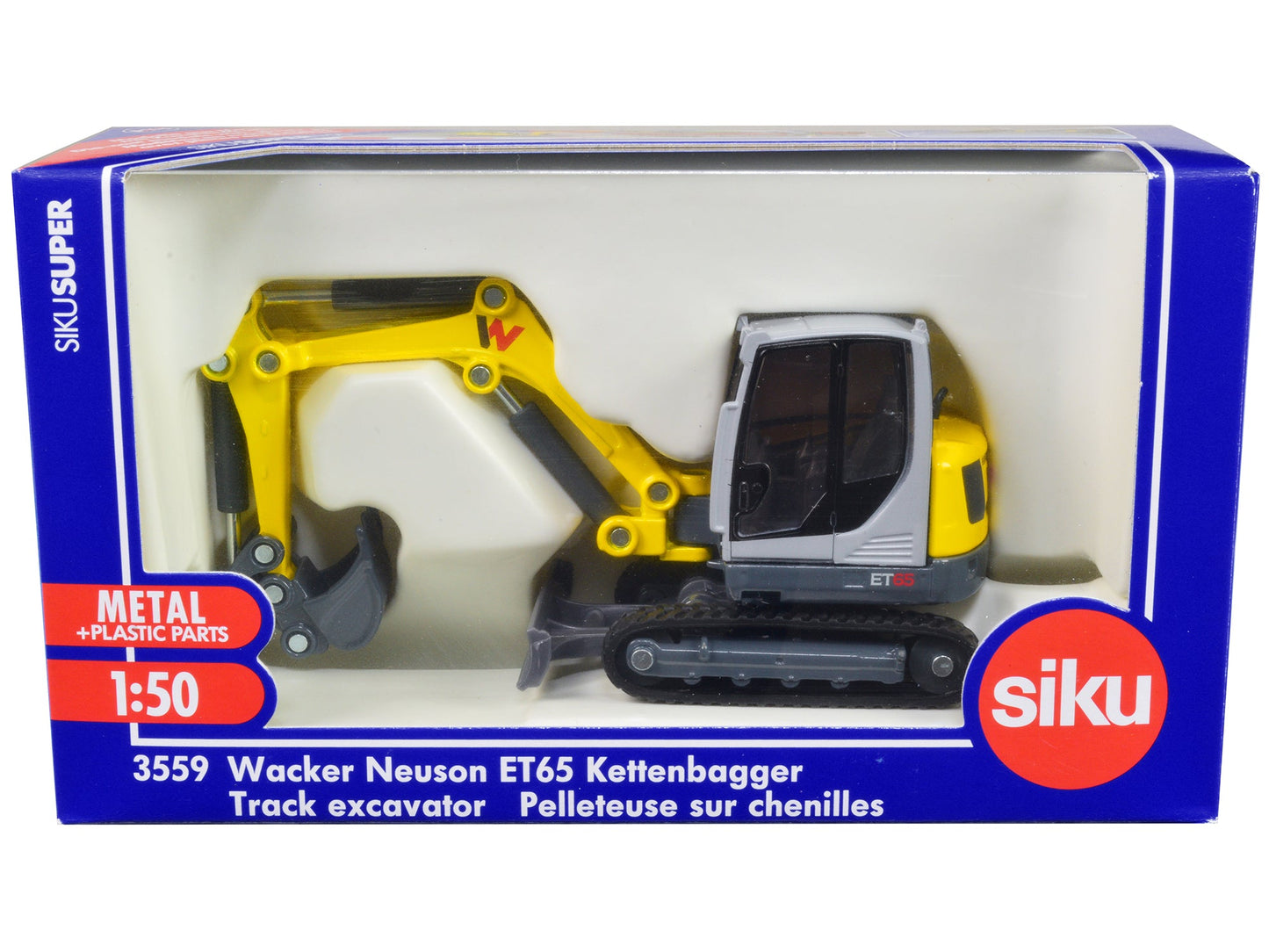Wacker Neuson ET65 Track Excavator Yellow and Gray 1/50 Diecast Model