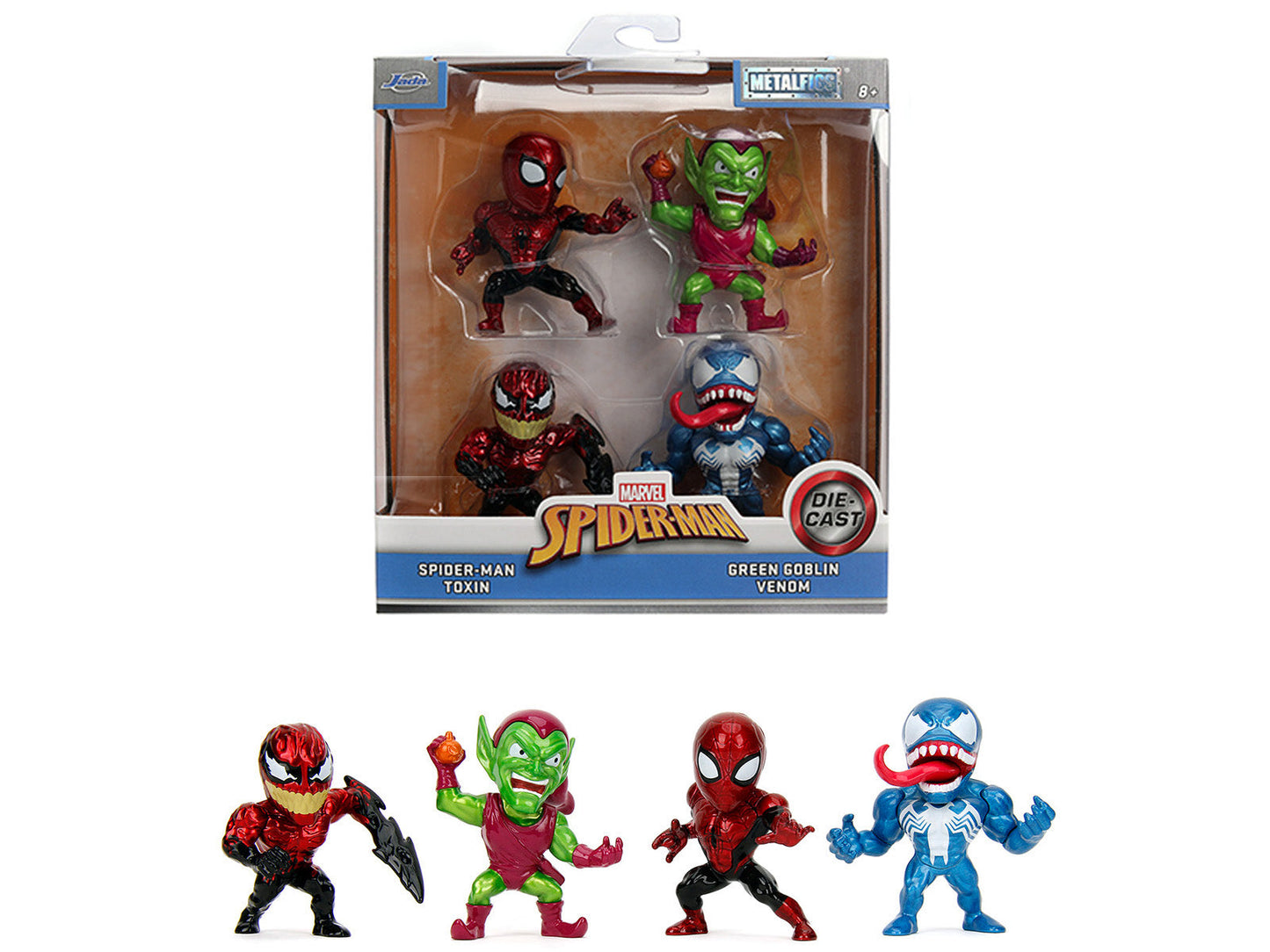 Set of 4 Diecast Figures "Spider-Man" "Metalfigs" Series Diecast Models
