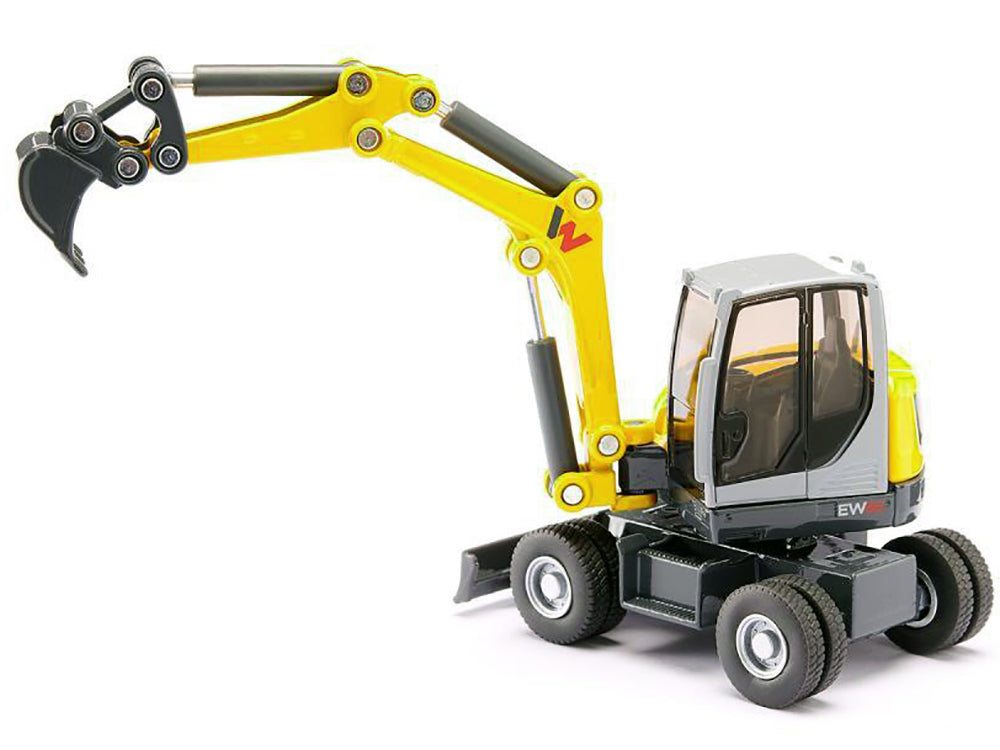 Wacker Neuson EW65 Mobile Excavator Yellow and Gray 1/50 Diecast Model