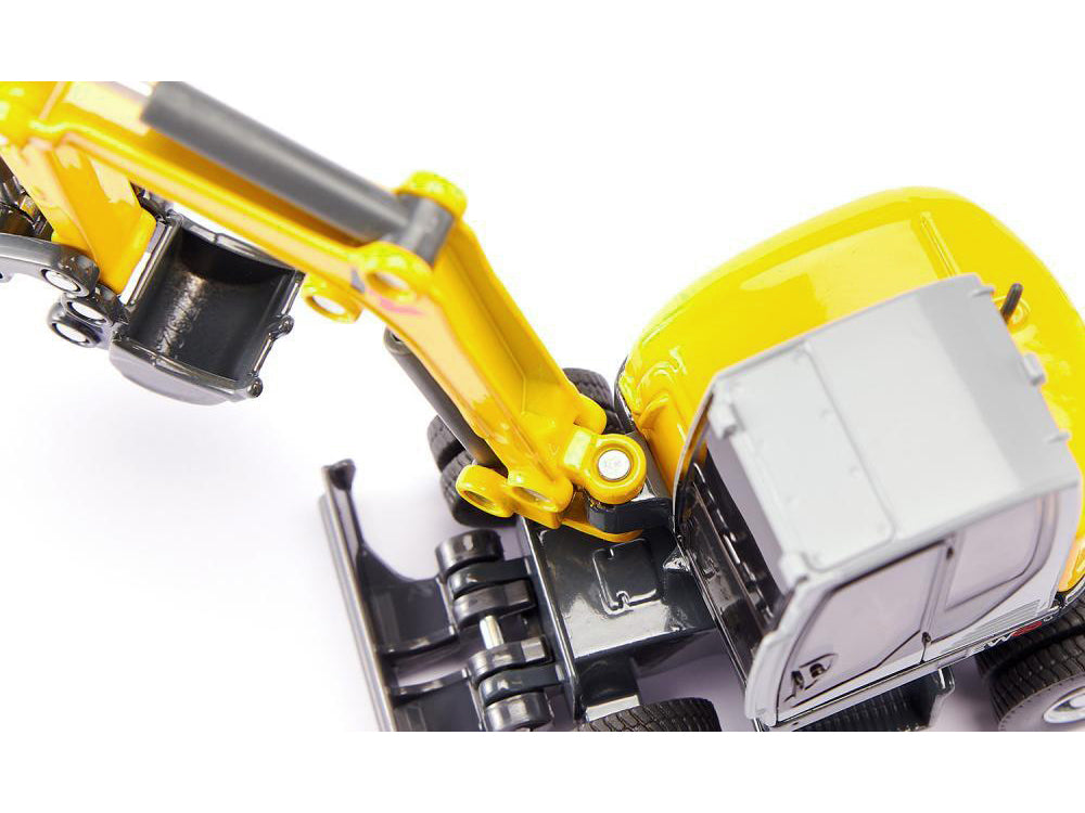 Wacker Neuson EW65 Mobile Excavator Yellow and Gray 1/50 Diecast Model