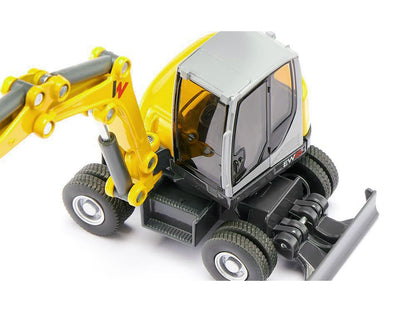 Wacker Neuson EW65 Mobile Excavator Yellow and Gray 1/50 Diecast Model