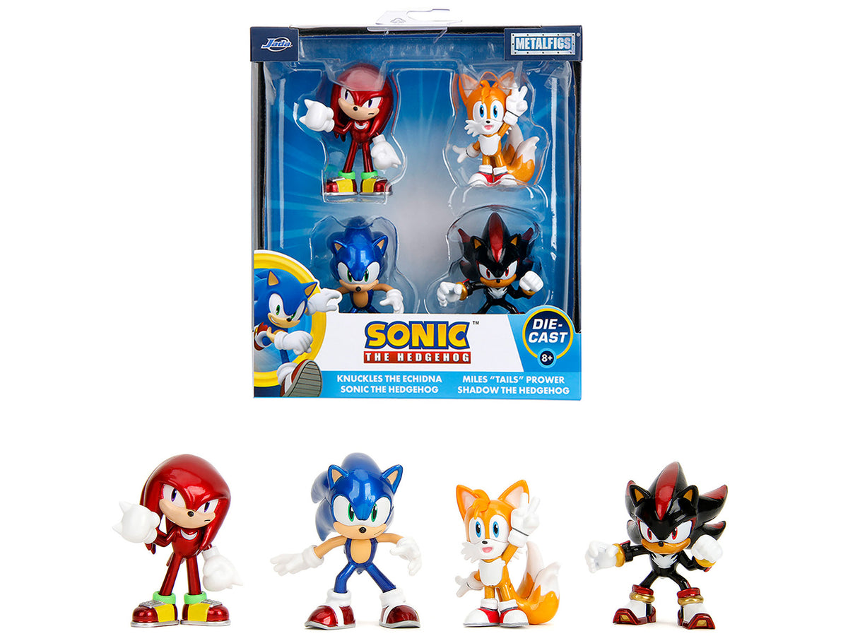 Set of 4 Diecast Figures "Sonic the Hedgehog" Video Game "Metalfigs" Series Diecast Models