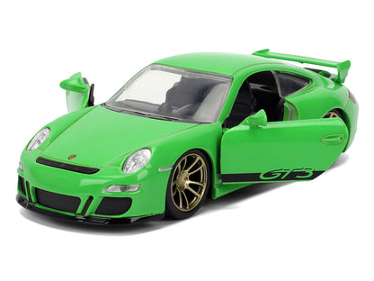Porsche 911 GT3 (997) Green with Black Accents "Fast X" (2023) Movie "Fast & Furious" Series 1/32 Diecast Model Car