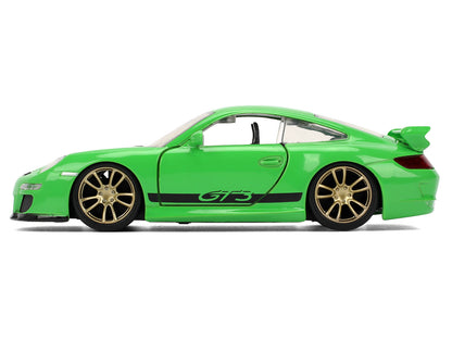 Porsche 911 GT3 (997) Green with Black Accents "Fast X" (2023) Movie "Fast & Furious" Series 1/32 Diecast Model Car