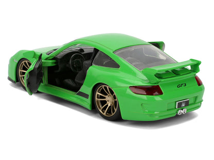 Porsche 911 GT3 (997) Green with Black Accents "Fast X" (2023) Movie "Fast & Furious" Series 1/32 Diecast Model Car